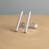 Sterling Silver Bar, Stick Ear Stud Earrings 15mm Handmade In UK