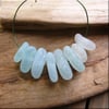 8 Natural sea glass beads, middle drilled, chunkies, supplies (13)