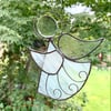 Stained Glass Christmas Angel Suncatcher - White