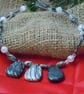 Jasper necklace with crackled glass beads & star charm - Image 1