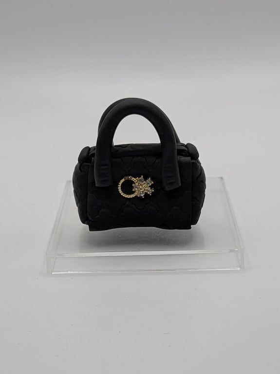 Miniature Polymer Clay Handbag, 1:12 Dollhouse Accessory, Fashion Cake Topper