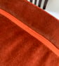 Patsy Cushion: Rust, Crocosmia & Tea Rose. Handwoven in Wales - Image 6