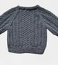 Hand Knitted Grey Cable Pattern Jumper To Fit Age 1 - 2 years - Image 5