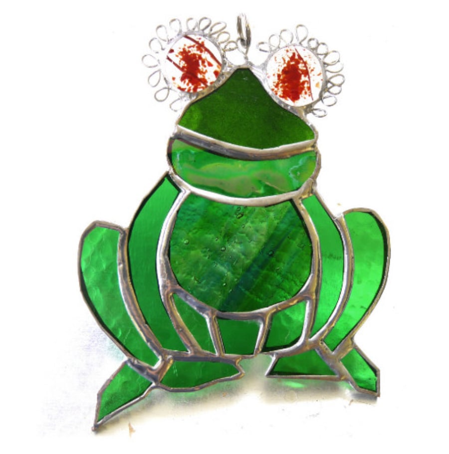 Frog Suncatcher Stained Glass Handmade 050