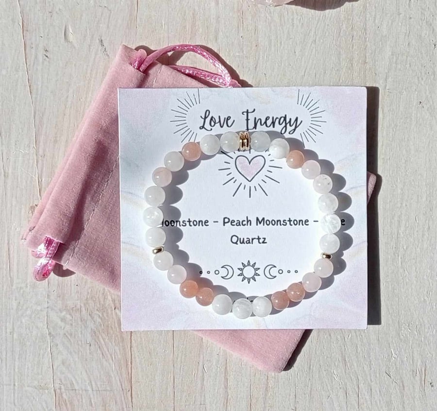 Moonstone and Rose Quartz bracelet.