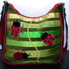  Funky Green striped LadyBird Handbag