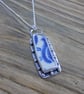 Silver Thames pottery bezel set pendant, boho, hippy, necklace - Image 3
