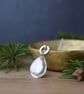 Pearl pendant necklace, one of a kind statement silver pendant - Image 8