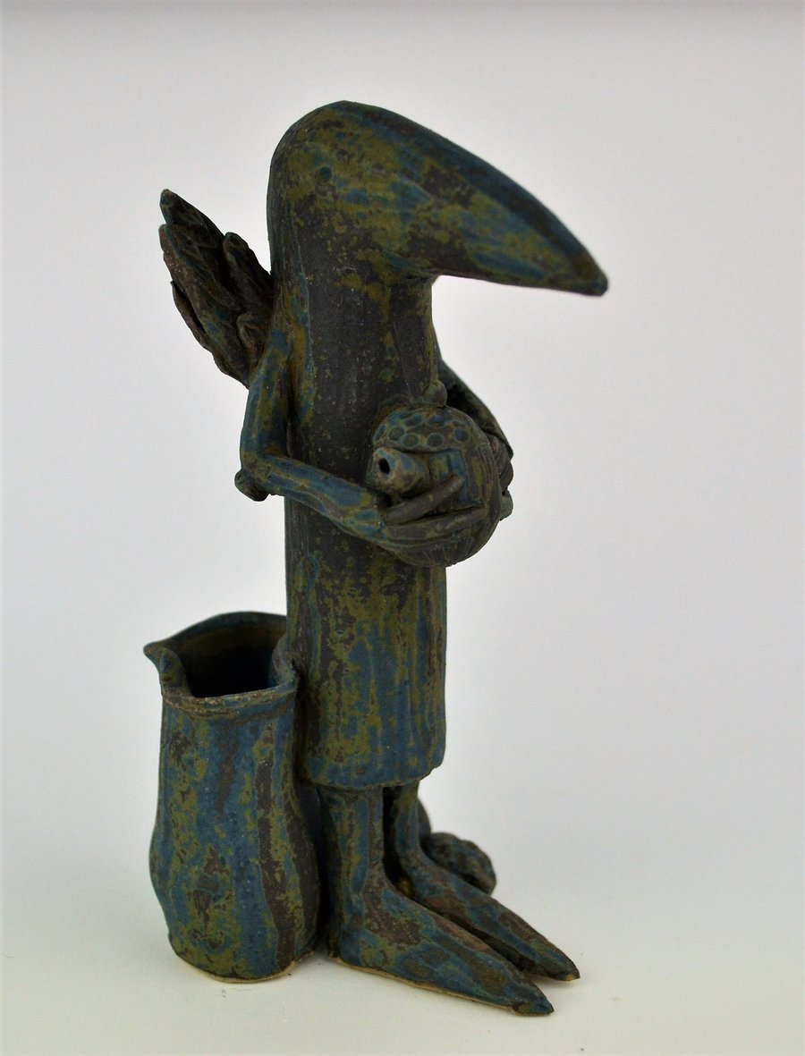 Ceramic sculpture - caretaker bird Joseff