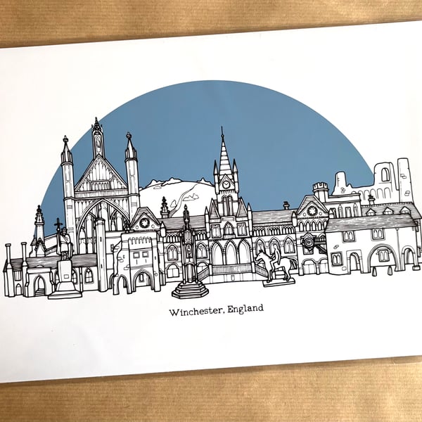 Perfectly Imperfect Winchester Skyline Art Print