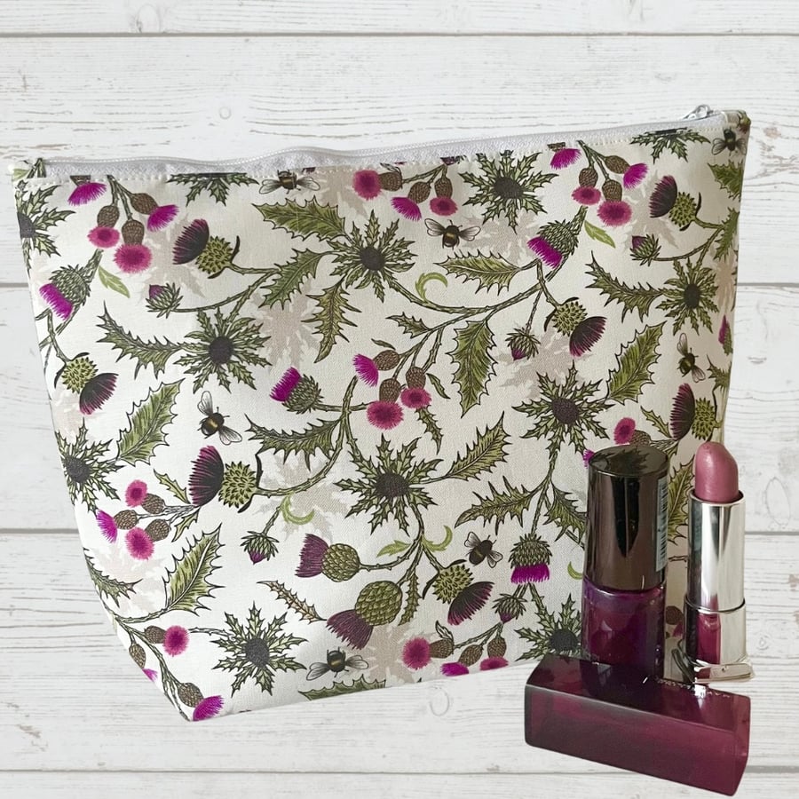 Makeup bags thistles and bags cream