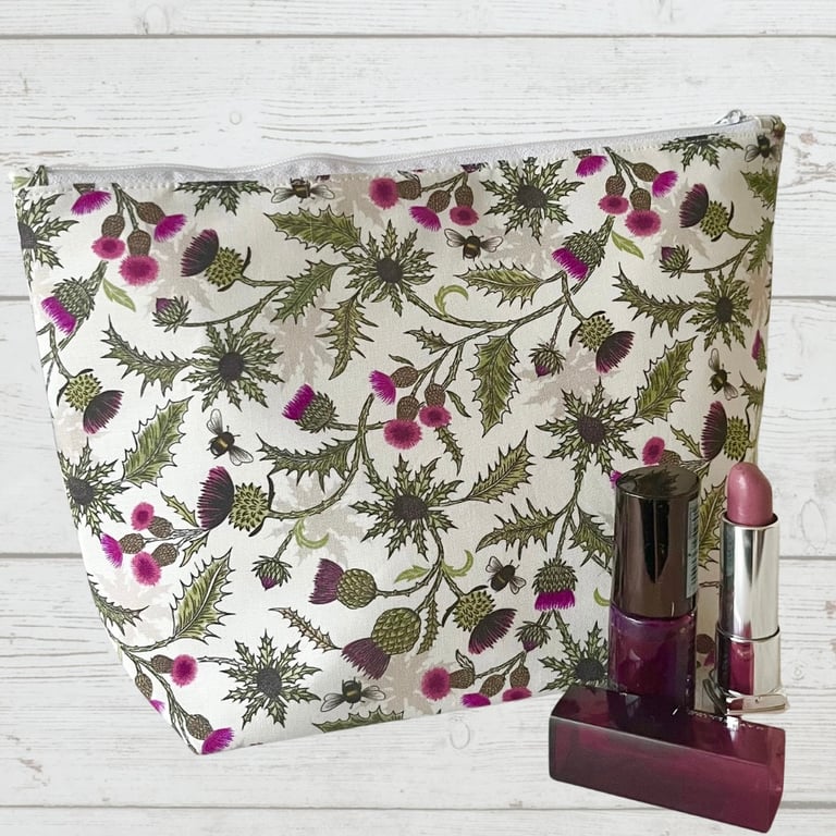 Makeup bags thistles and bags cream
