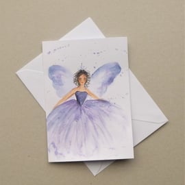 fairy fantasy hand painted original art blank greetings card ( ref F 494.B1 )