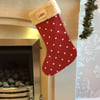 Personalised Christmas Stocking, Spotty Stocking