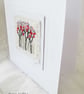 HAND EMBROIDERED WINTER CARD BERRIES CHRISTMAS - Image 2