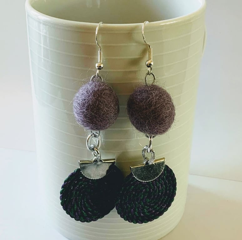  Merino wool ball earrings