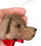 Needle felted dog bauble - chocolate Labrador - Image 7