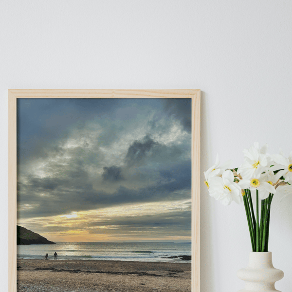 Manorbier Beach Sunset Photograph Wall Art