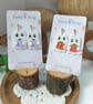 Cute ghost and pumpkin earrings - Image 1