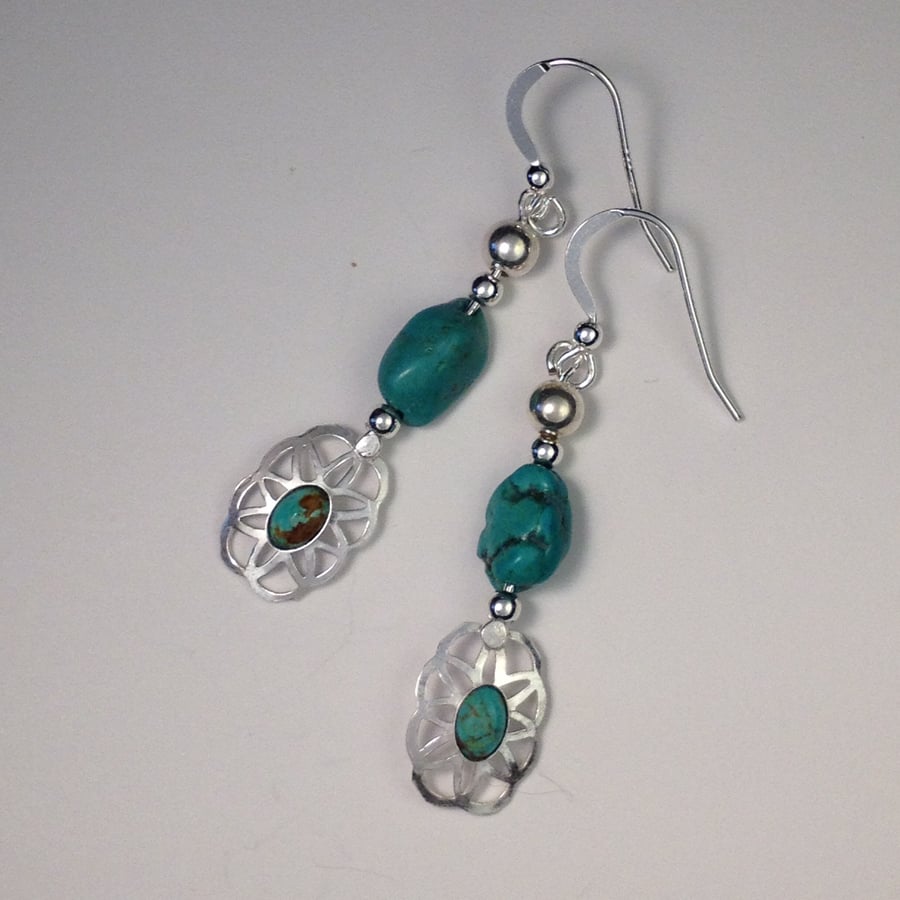 Long Turquoise earrings