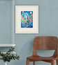 Peacock in the Moonlight Original Illustration - Image 1