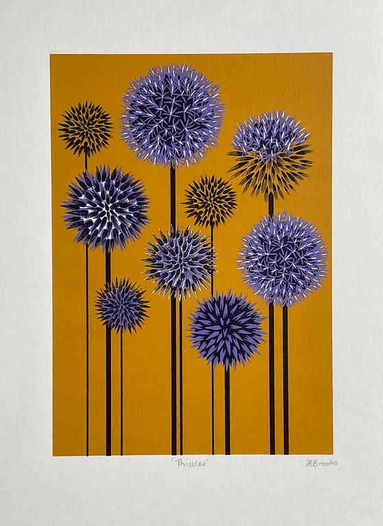 Thistles original screen print - perfectly imperfect