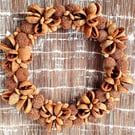  Natural dried tree seed pods & stones, all seasons wreath