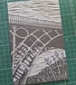 'Through the Arch'. An original handprinted linoprint of Ironbridge, Shropshire. - Image 6