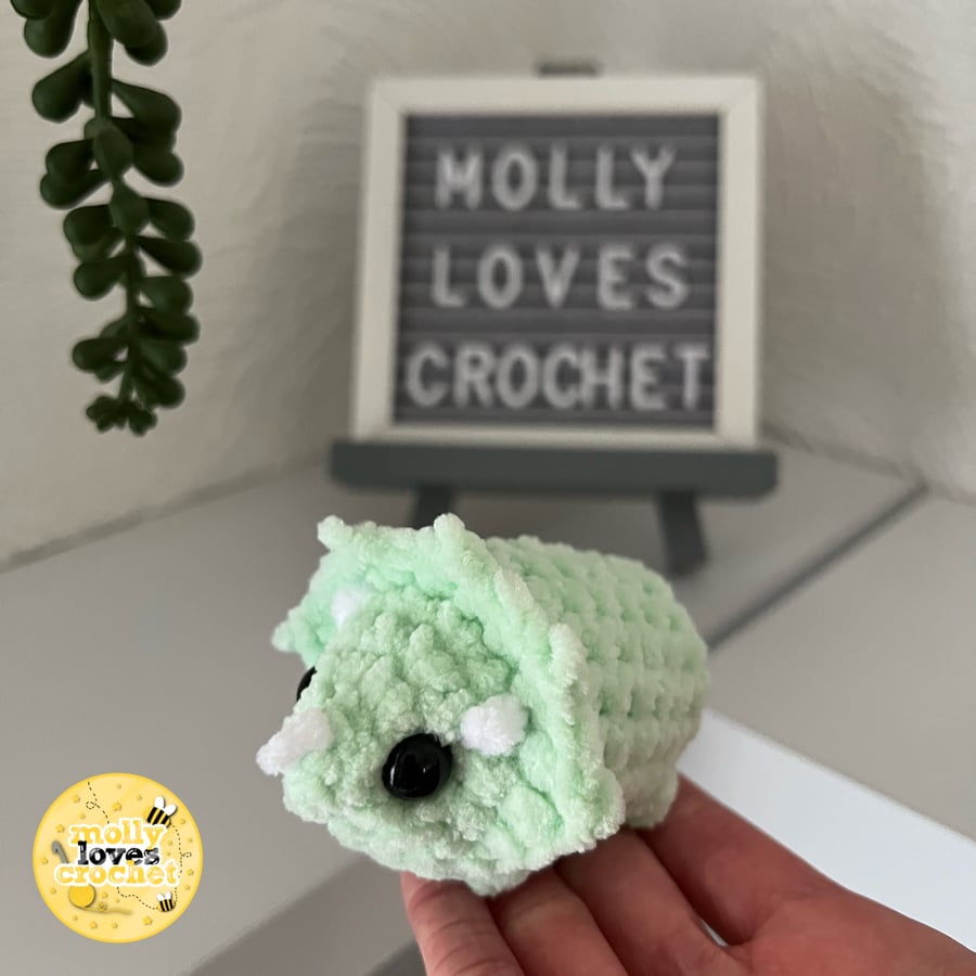 Mini Crochet Triceratops Plushie MINT