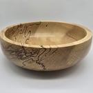 Hand Turned Spalted Beech Bowl - Natural Art Piece - 195mm x 65mm