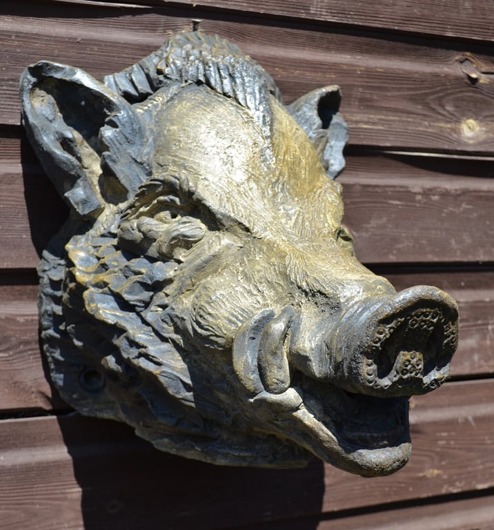 Large Boars Head Plaque or Fountain Mask