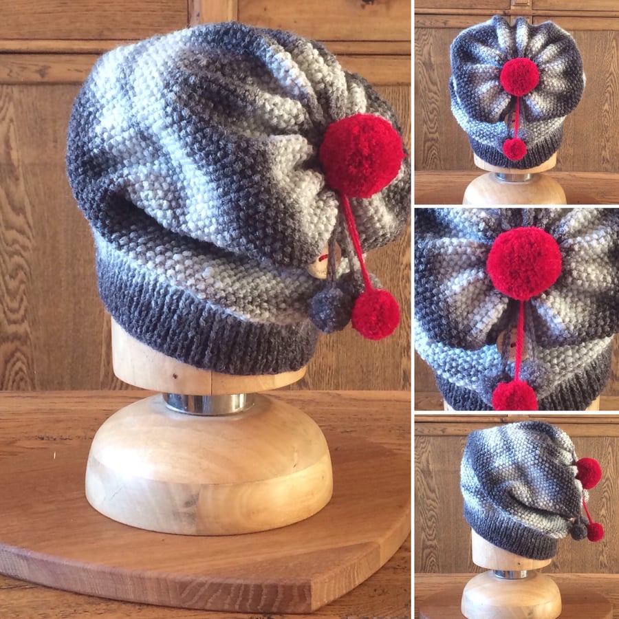 Luxury Slouch Beanie in Moss Stitch