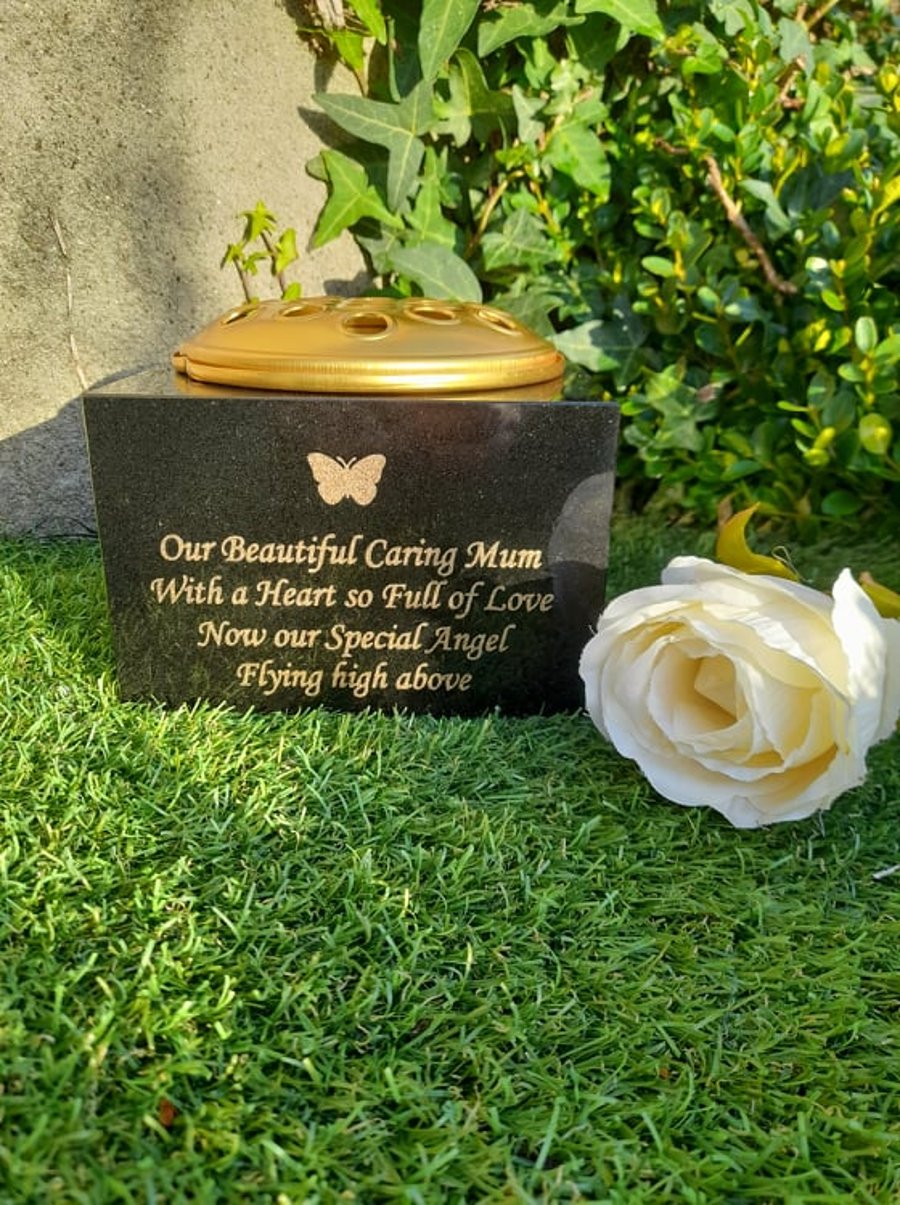  Memorial Marker Plaque Grave RoseBowl Vase Vase Grave Ornament Cemetery Vase