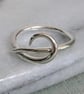 Sterling Silver Scroll Ring with Sculptural Elegant Band - Image 1