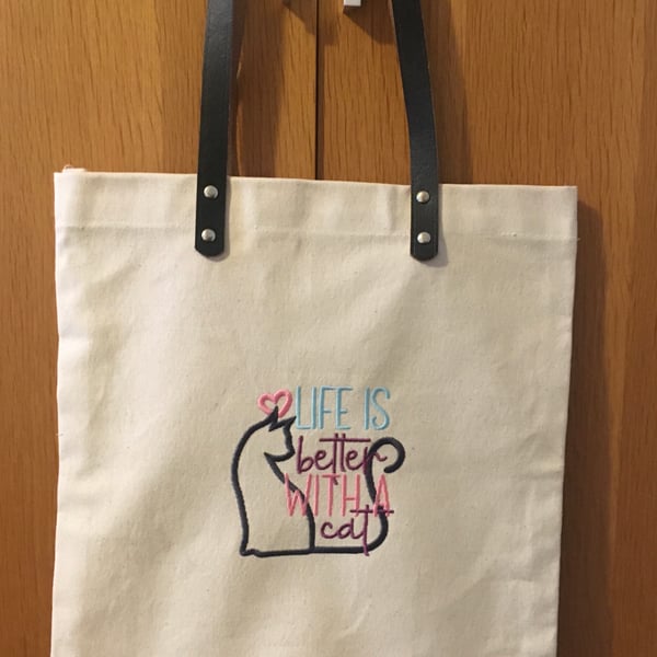 Cats Tote bag embroidered 