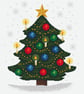 135 - Golden Sparkling Christmas Tree in the Snow - Cross Stitch Pattern - Image 3