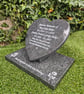 Memorial Grave Plaque Grave Marker Heart grave plaque cemetery stone Gravestone  - Image 2