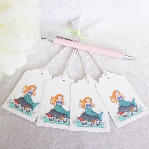 Mermaid Gift Tags - set of 4 tags