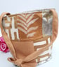 Burnt gold patchwork bucket bag. - Image 9