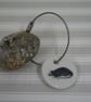 Pebble keyring with a rat image - Image 1