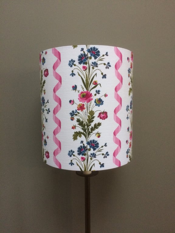 Pretty Pink Ribbon and Flowers French Vintage Fabric Lampshade option 