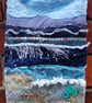 Upcycled  wall hanging.  Slow Stitched coastal scene. - Image 4