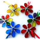 Flower Mini Suncatcher Stained Glass Handmade Colour Choice