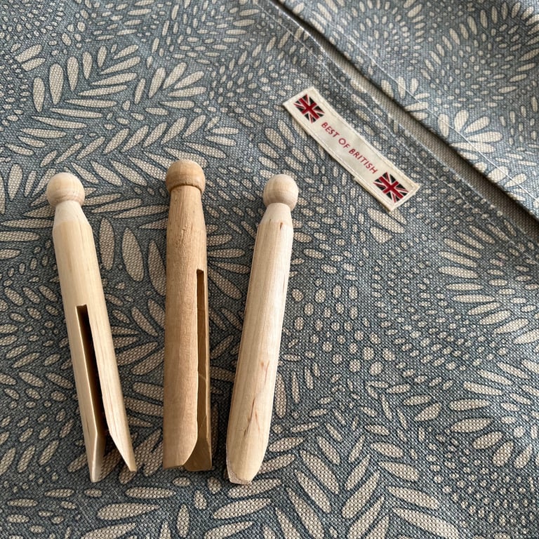 Blue Leaf Design Peg Bag 