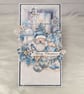Handmade Santa Christmas Card (111) Blue Winter Scene. - Image 7