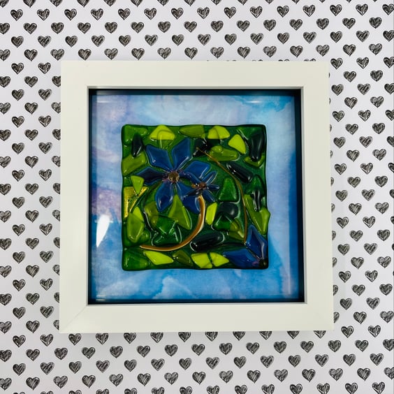 Beautiful Framed Glass Clematis picture 