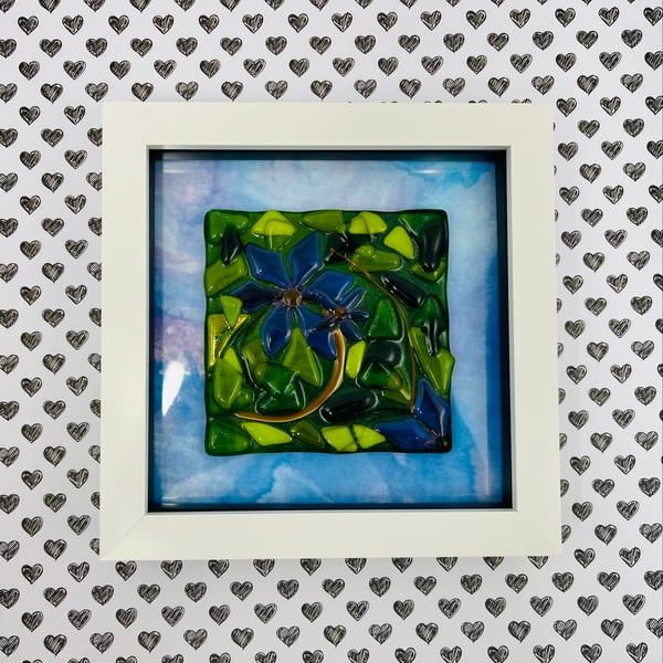 Beautiful Framed Glass Clematis picture 