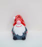 Hand-Painted Christmas Snome Tea Light Holder - Dark Grey Coat
