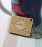 Personalised Wood Wooden Custard Cream Biscuit Keyring - Image 4