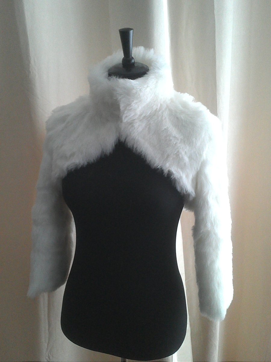 Luxurious Faux Fur Bolero (short jacket) with a Stand up Collar